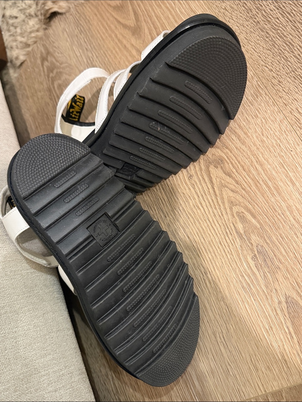 Dr. Martens White and Black Strappy Platform Sandals - Picture 4 of 4